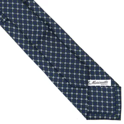 CRAVATTA SARTORIALE EXTRA LONG IN SETA BLU SCURO Microfantasia fiore