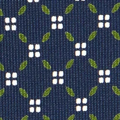 CRAVATTA SARTORIALE EXTRA LONG IN SETA BLU SCURO Microfantasia fiore