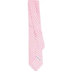 CRAVATTA SARTORIALE EXTRA LONG IN SETA ROSA Microfantasia fiore