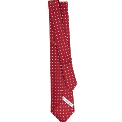 CRAVATTA SARTORIALE EXTRA LONG IN SETA BORDEAUX Microfantasia fiore