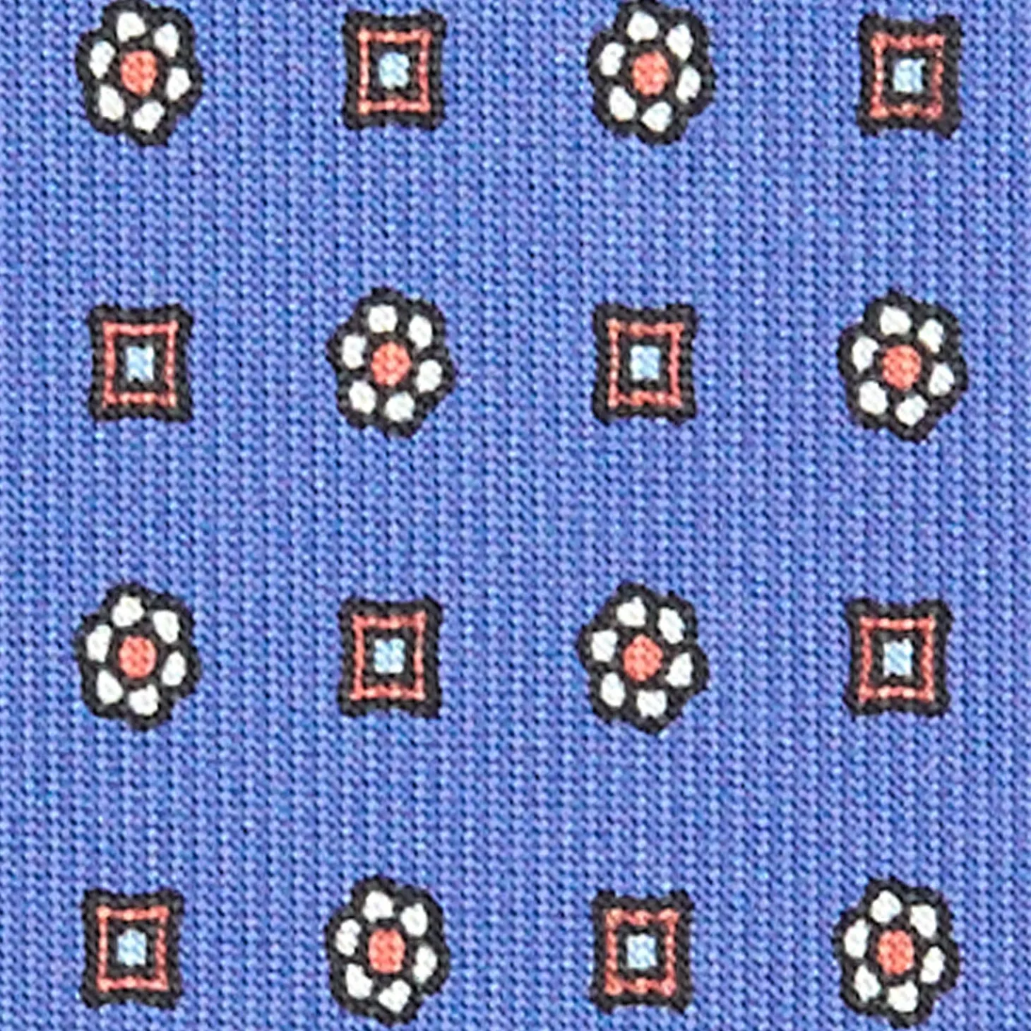 CRAVATTA SARTORIALE EXTRA LONG IN SETA AZZURRO POLVERE Microfantasia fiore