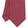 CRAVATTA SARTORIALE EXTRA LONG IN SETA BORDEAUX Microfantasia fiore
