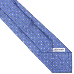CRAVATTA SARTORIALE EXTRA LONG IN SETA AZZURRO POLVERE Microfantasia fiore
