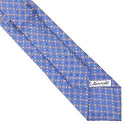 CRAVATTA SARTORIALE EXTRA LONG IN SETA AZZURRO POLVERE Microfantasia fiore