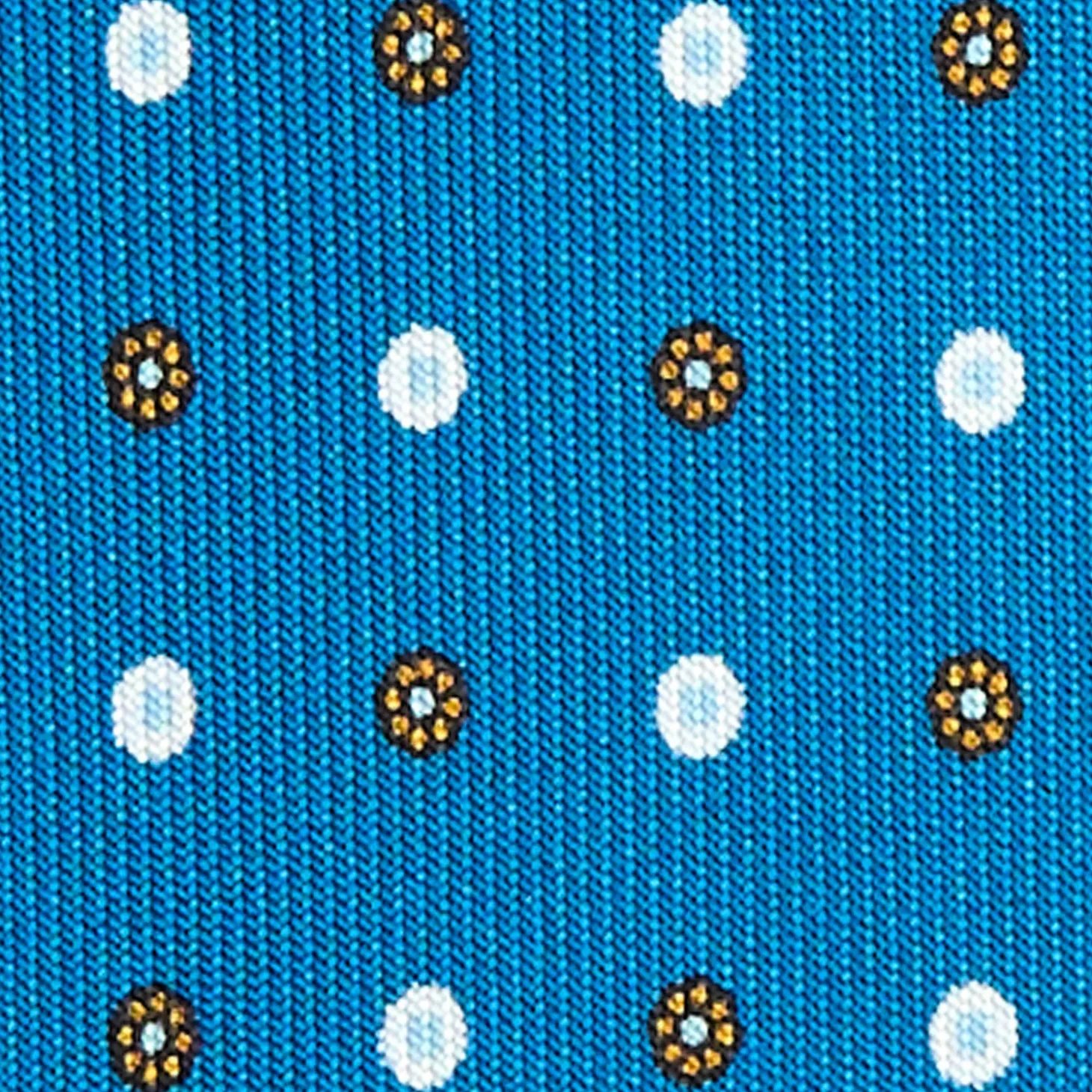CRAVATTA SARTORIALE EXTRA LONG IN SETA BLU MEDIO Microfantasia fiore