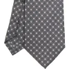 CRAVATTA SARTORIALE EXTRA LONG IN SETA GRIGIO SCURO Microfantasia fiore