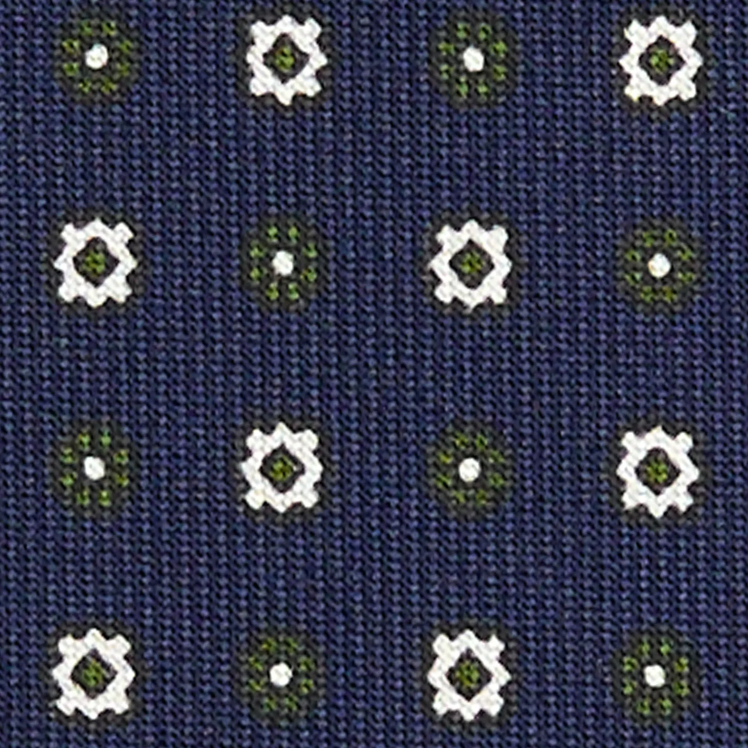 CRAVATTA SARTORIALE EXTRA LONG IN SETA BLU SCURO Microfantasia fiore