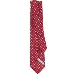 CRAVATTA SARTORIALE EXTRA LONG IN SETA BORDEAUX Microfantasia fiore