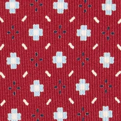 CRAVATTA SARTORIALE EXTRA LONG IN SETA BORDEAUX Microfantasia fiore