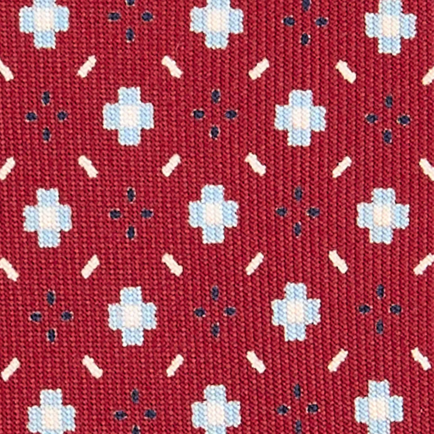 CRAVATTA SARTORIALE EXTRA LONG IN SETA BORDEAUX Microfantasia fiore