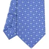 CRAVATTA SARTORIALE EXTRA LONG IN SETA AZZURRO POLVERE Microfantasia fiore