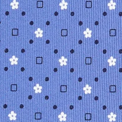 CRAVATTA SARTORIALE EXTRA LONG IN SETA AZZURRO POLVERE Microfantasia fiore