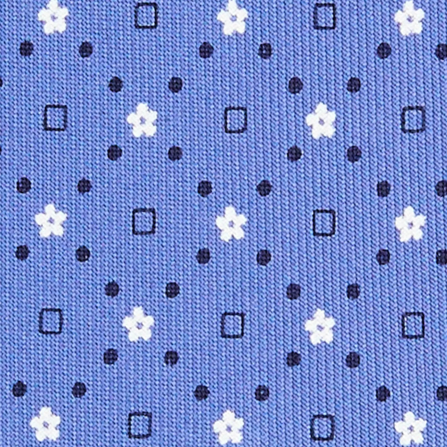 CRAVATTA SARTORIALE EXTRA LONG IN SETA AZZURRO POLVERE Microfantasia fiore