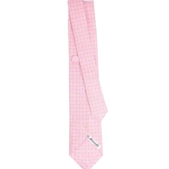 CRAVATTA SARTORIALE EXTRA LONG IN SETA ROSA Microfantasia fiore
