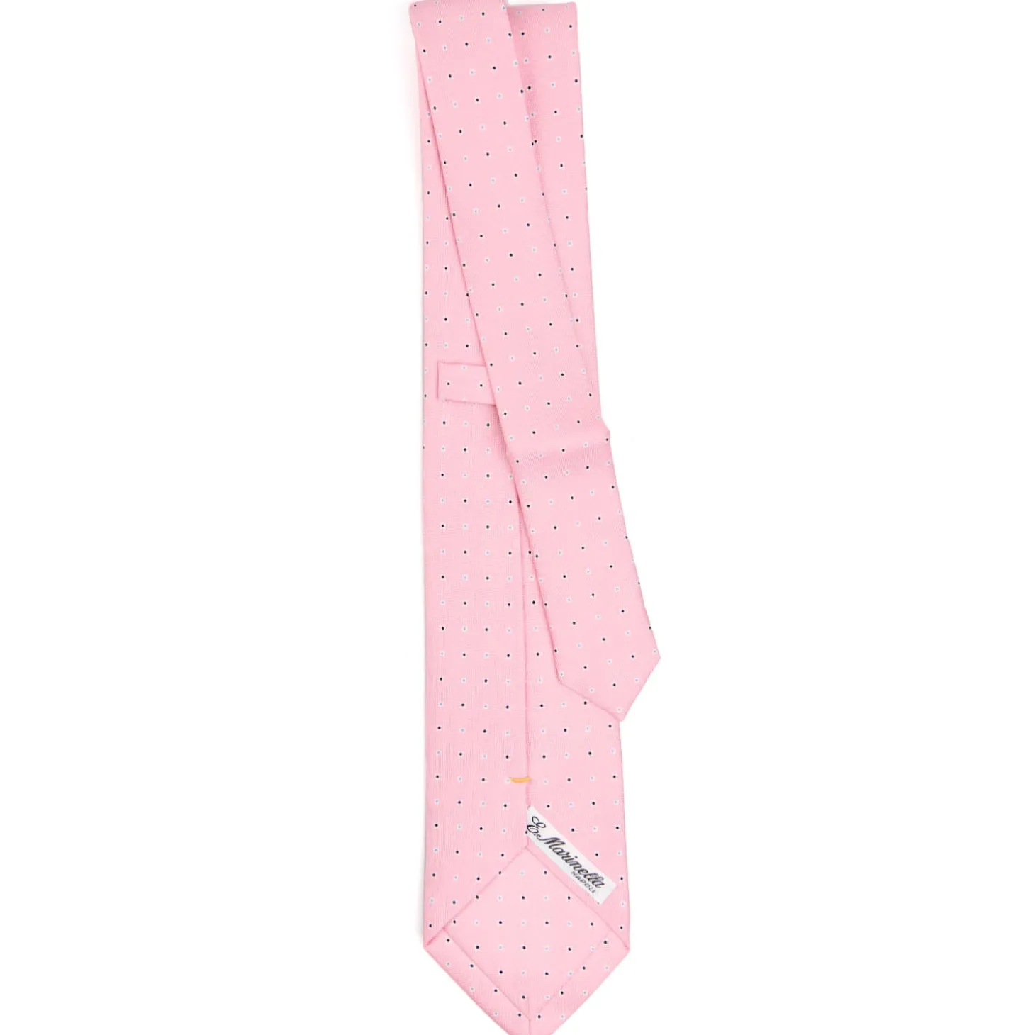 CRAVATTA SARTORIALE EXTRA LONG IN SETA ROSA Microfantasia fiore