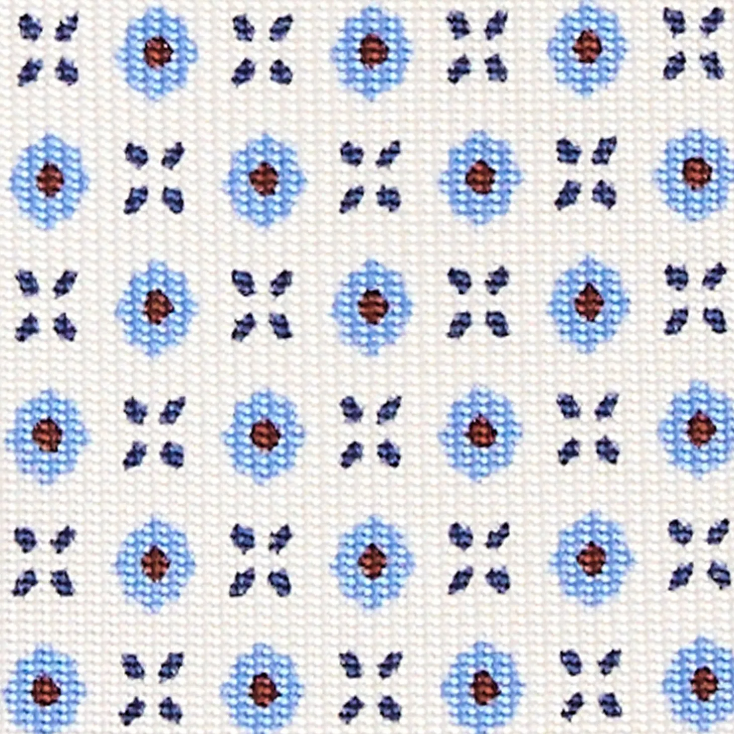 CRAVATTA SARTORIALE EXTRA LONG IN SETA BIANCA Microfantasia fiore