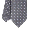 CRAVATTA SARTORIALE EXTRA LONG IN SETA GRIGIO SCURO Microfantasia fiore