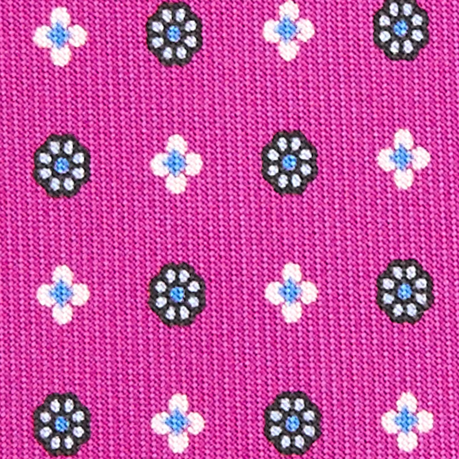 CRAVATTA SARTORIALE EXTRA LONG IN SETA FUCSIA Microfantasia fiore