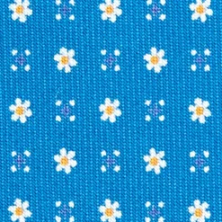 CRAVATTA SARTORIALE EXTRA LONG IN SETA BLU MEDIO Microfantasia fiore