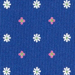 CRAVATTA SARTORIALE EXTRA LONG IN SETA BLUMicrofantasia fiore
