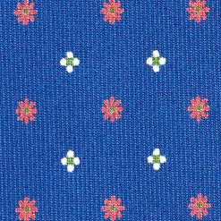 CRAVATTA SARTORIALE EXTRA LONG IN SETA BLUMicrofantasia fiore