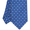 CRAVATTA SARTORIALE EXTRA LONG IN SETA BLUMicrofantasia fiore