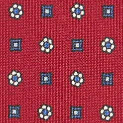 CRAVATTA SARTORIALE EXTRA LONG IN SETA BORDEAUX Microfantasia fiore
