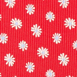 CRAVATTA SARTORIALE EXTRA LONG IN SETA ROSSA Microfantasia fiore
