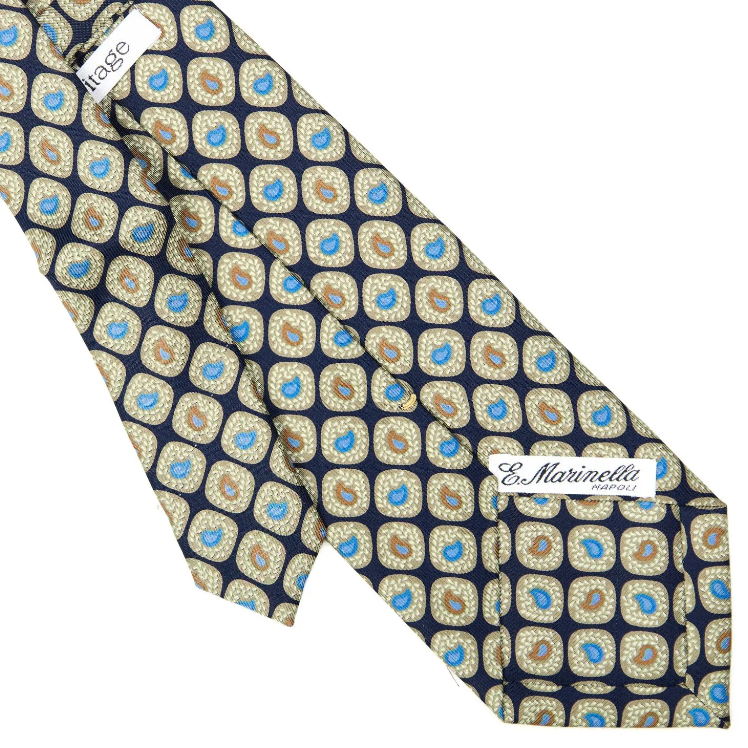 CRAVATTA SARTORIALE EXTRA LONG IN SETA BLU SCURO Collezione heritage
