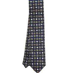 CRAVATTA SARTORIALE EXTRA LONG IN SETA BLU SCURO Collezione heritage