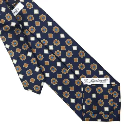 CRAVATTA SARTORIALE EXTRA LONG IN SETA BLU SCURO Collezione heritage