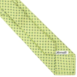 CRAVATTA SARTORIALE EXTRA LONG IN SETA VERDE CHIARO Microfantasia fiore