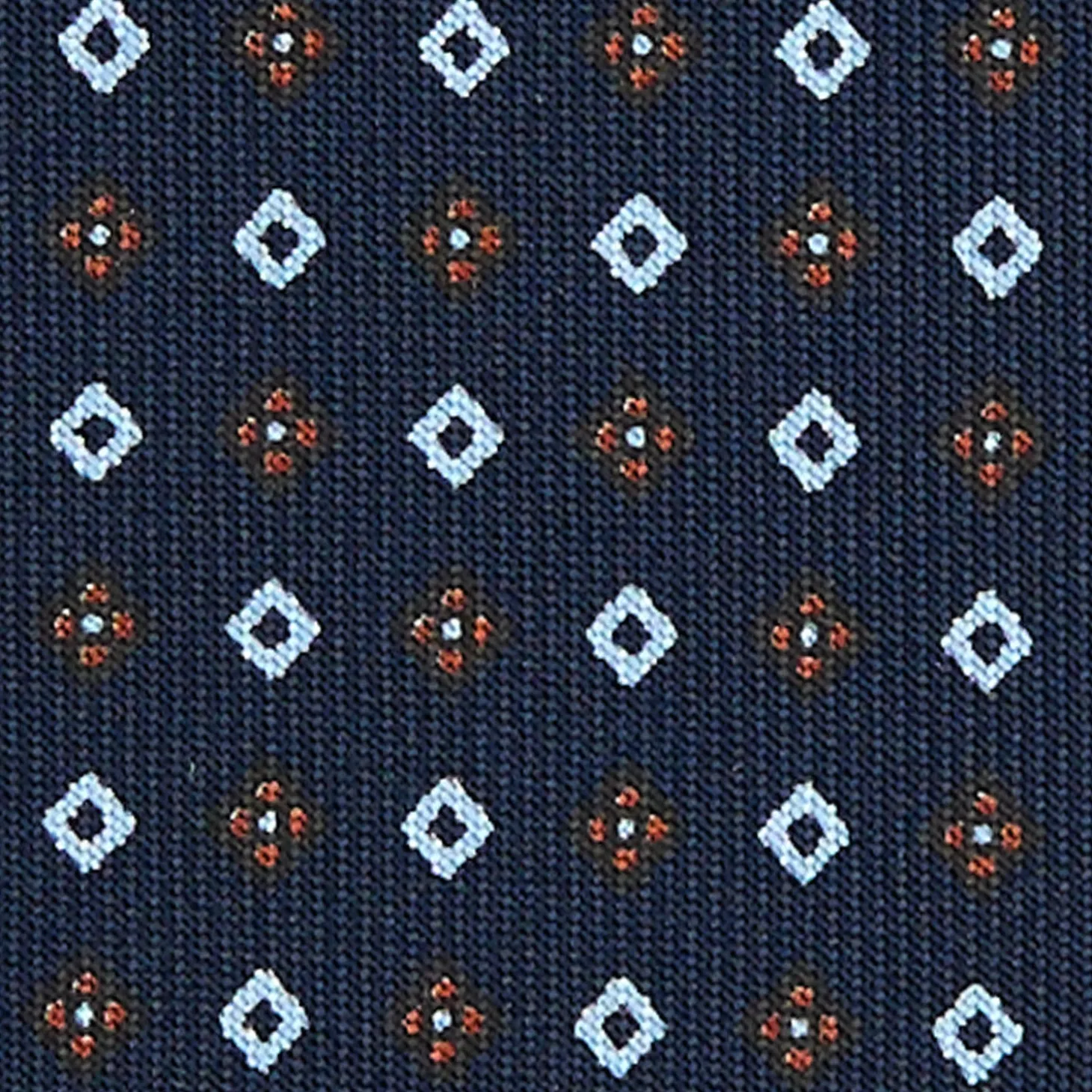 CRAVATTA SARTORIALE EXTRA LONG IN SETA BLU SCURO Microfantasia fiore