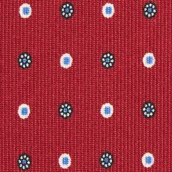 CRAVATTA SARTORIALE EXTRA LONG IN SETA BORDEAUX Microfantasia fiore