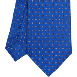 CRAVATTA SARTORIALE EXTRA LONG IN SETA BLUETTE Microfantasia fiore
