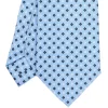 CRAVATTA SARTORIALE EXTRA LONG IN SETA AZZURRA Microfantasia fiore