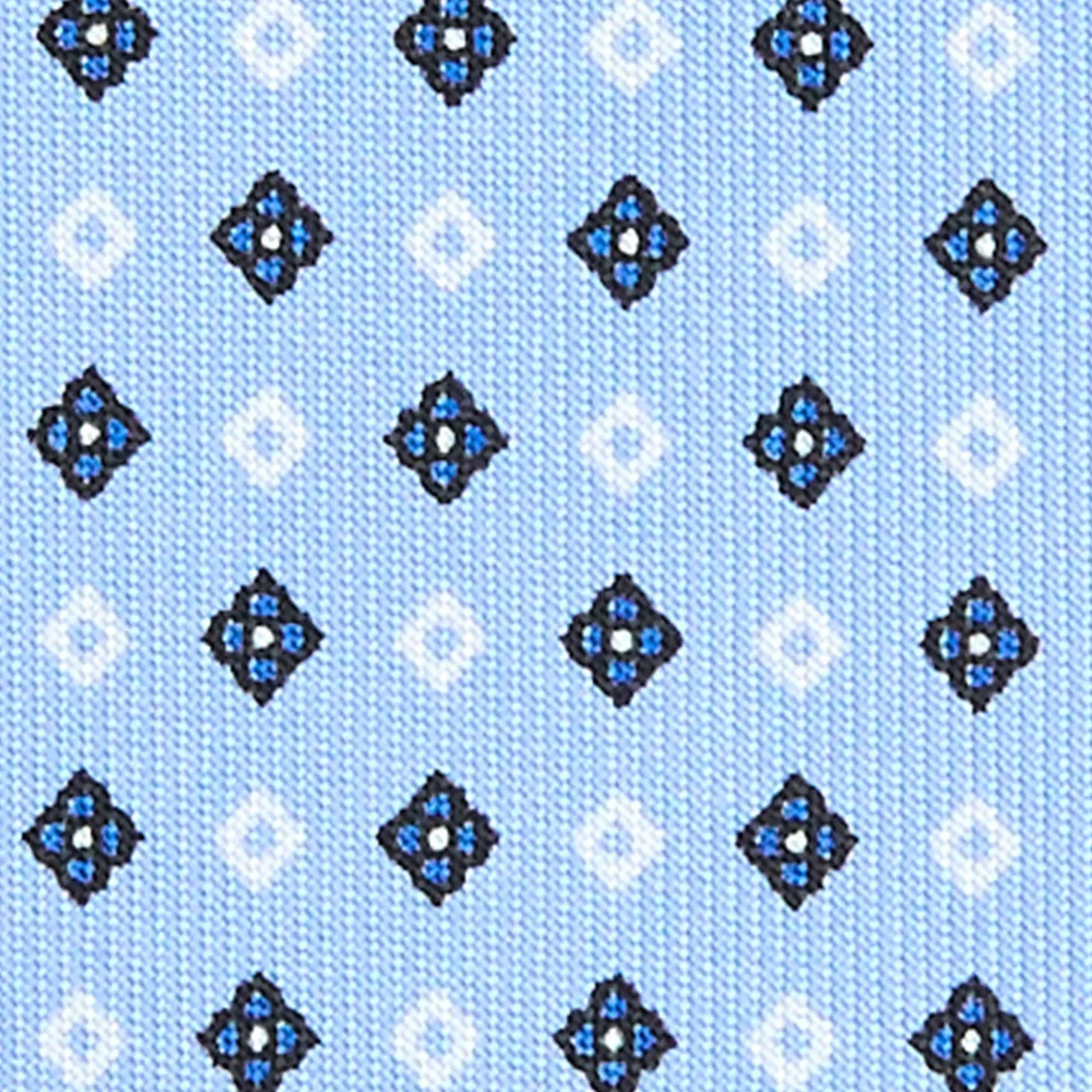 CRAVATTA SARTORIALE EXTRA LONG IN SETA AZZURRA Microfantasia fiore