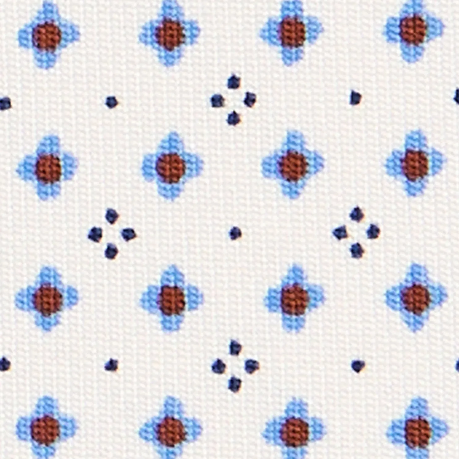 CRAVATTA SARTORIALE EXTRA LONG IN SETA BIANCA Microfantasia fiore