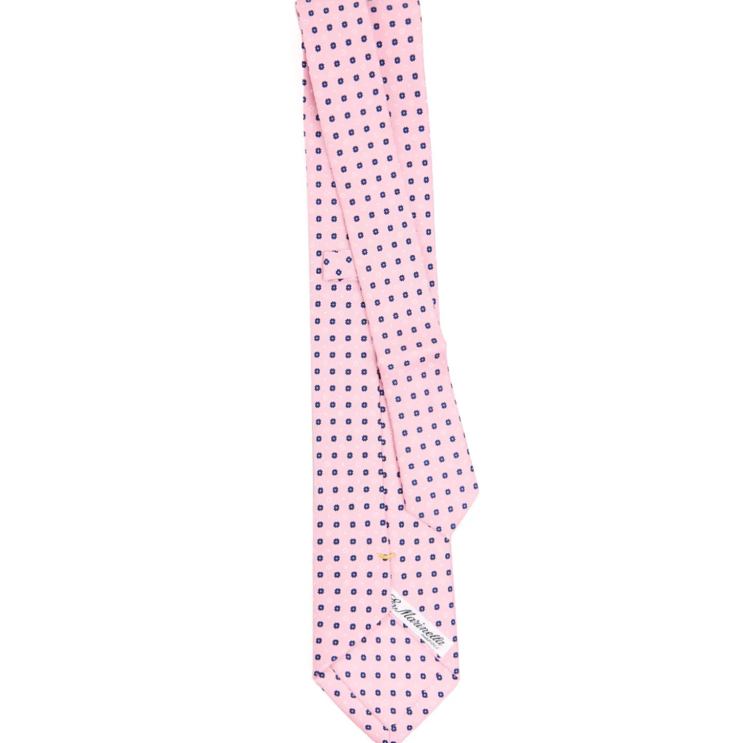 CRAVATTA SARTORIALE EXTRA LONG IN SETA ROSA Microfantasia fiore