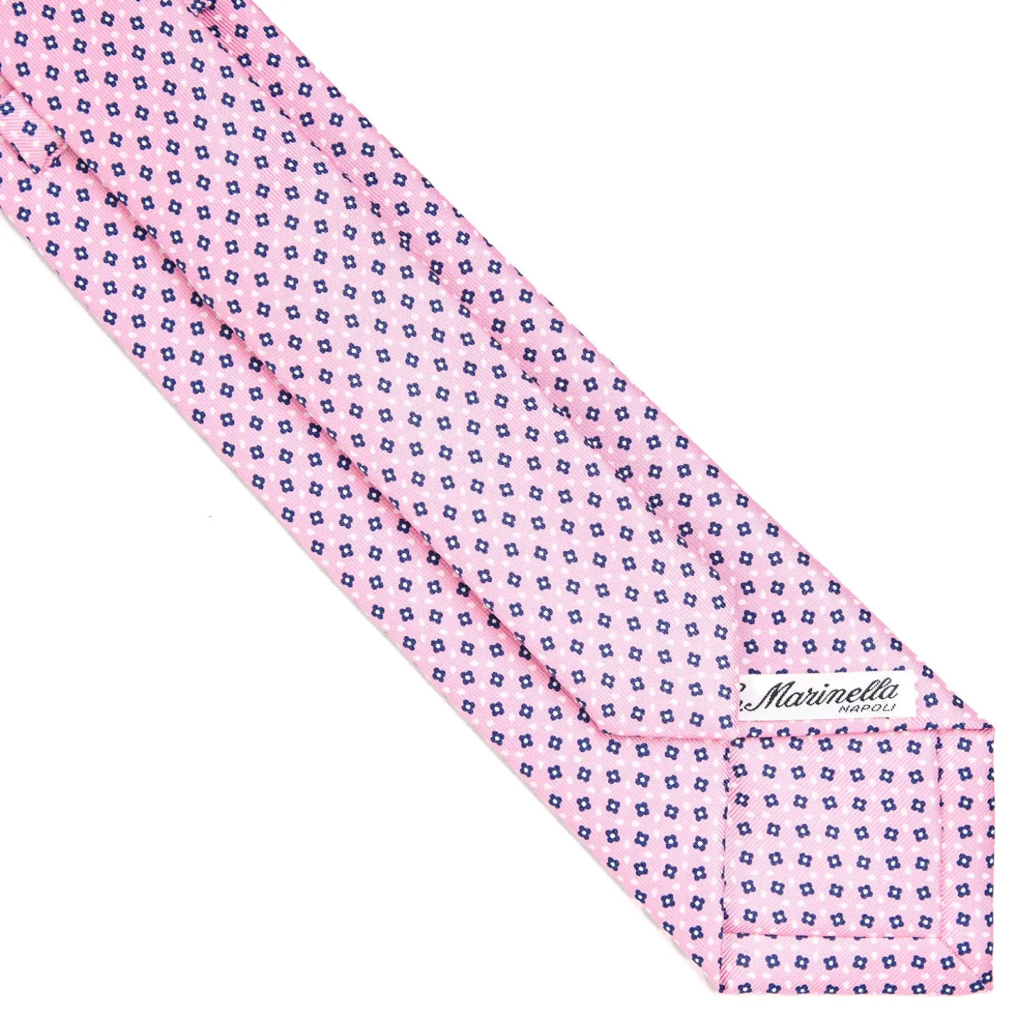 CRAVATTA SARTORIALE EXTRA LONG IN SETA ROSA Microfantasia fiore