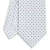 CRAVATTA SARTORIALE EXTRA LONG IN SETA BIANCA Microfantasia fiore