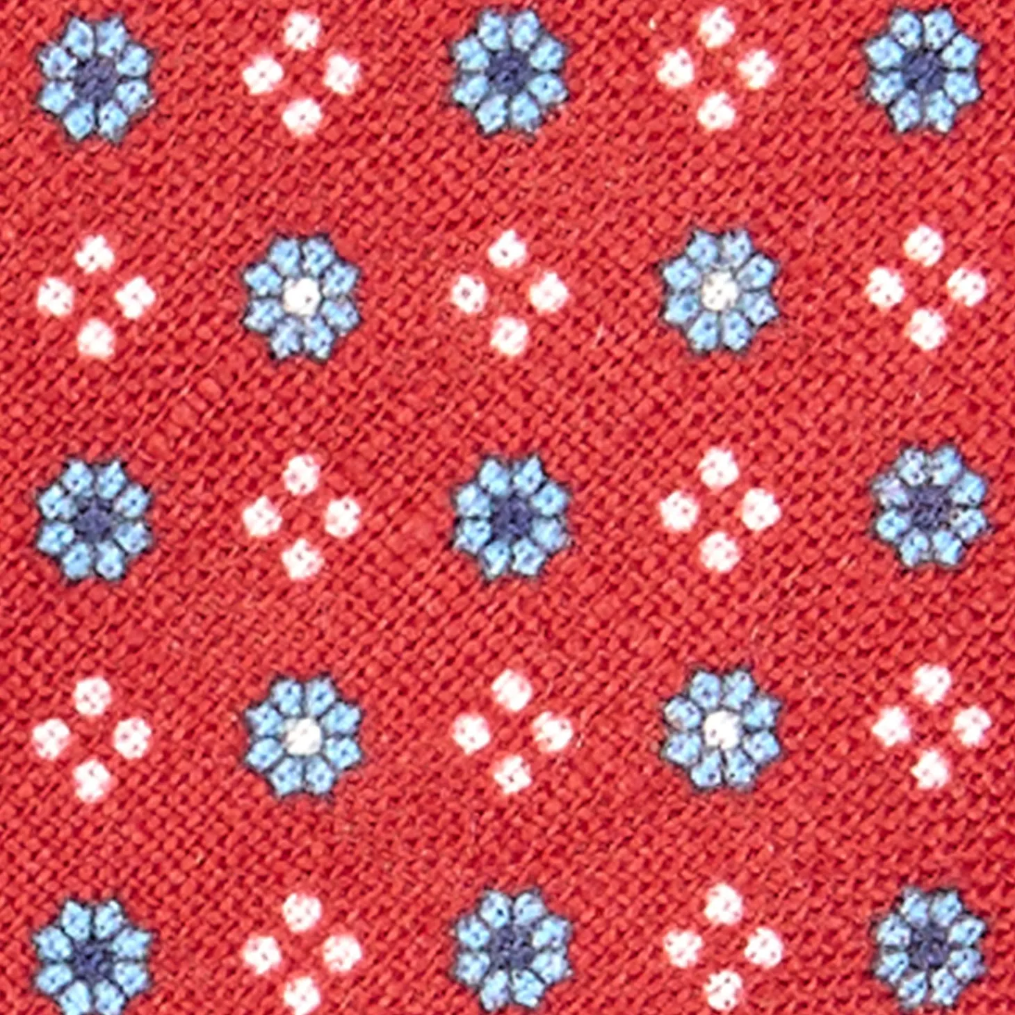 CRAVATTA SARTORIALE IN LINO BORDEAUX Microfantasia fiore