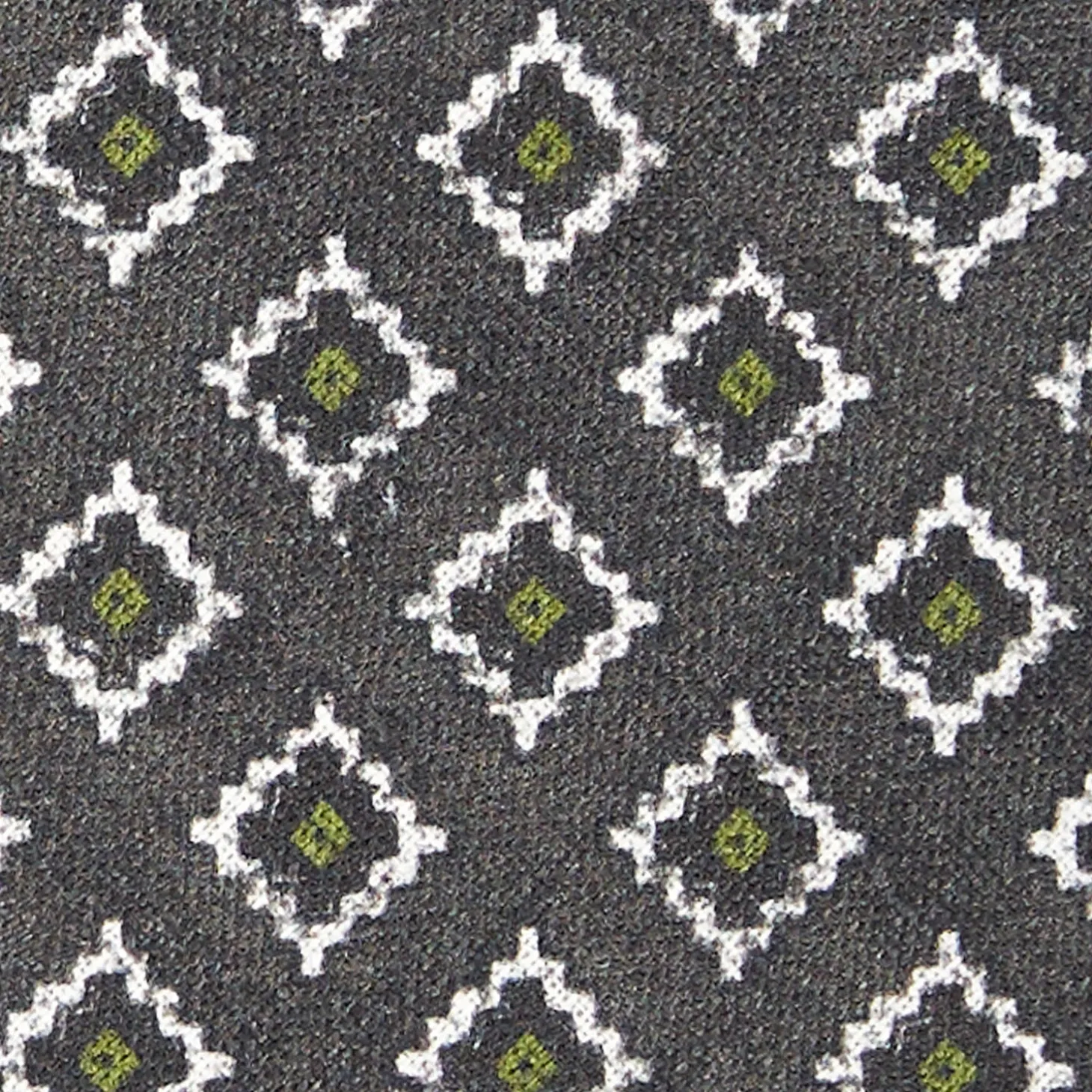 CRAVATTA SARTORIALE IN LINO GRIGIO SCURO Macrofantasia geometrica