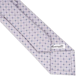 CRAVATTA SARTORIALE IN SETA GRIGIO CHIARO Microfantasia fiore