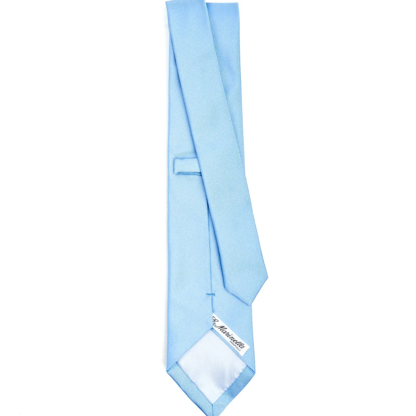 CRAVATTA SARTORIALE IN SETA JACQUARD AZZURRA Tinta unita