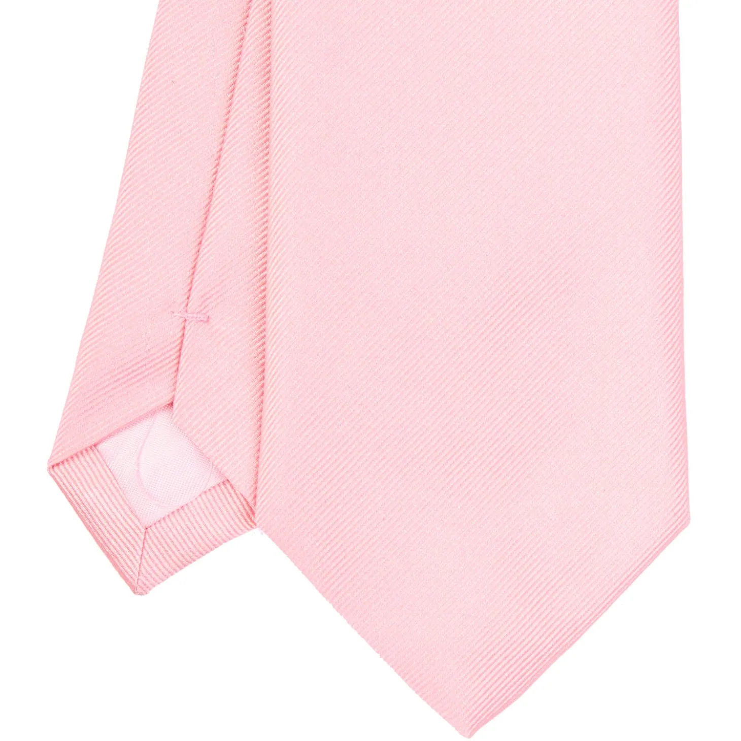 CRAVATTA SARTORIALE IN SETA JACQUARD ROSA Tinta unita