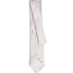 CRAVATTA SARTORIALE IN SETA JACQUARD GRIGIO CHIARO Tinta unita