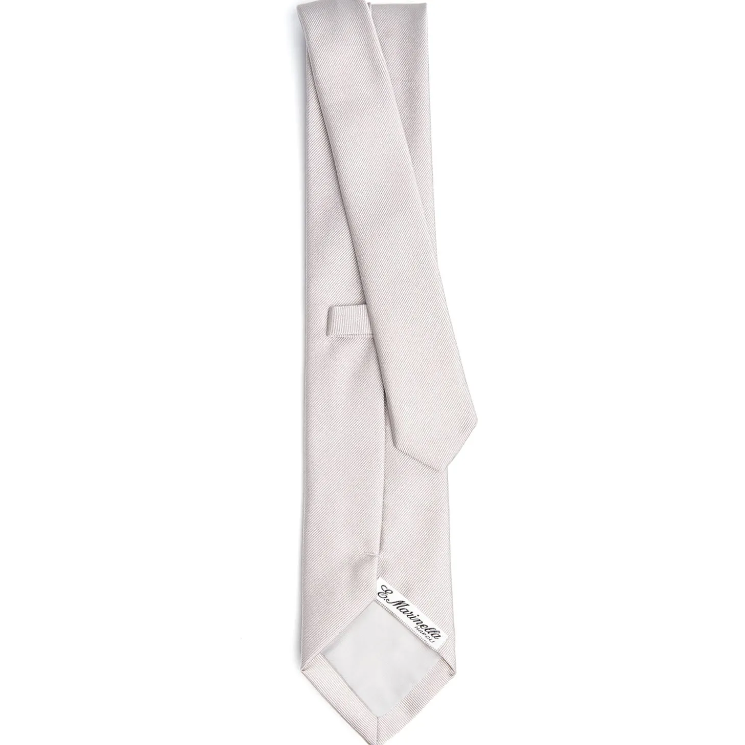 CRAVATTA SARTORIALE IN SETA JACQUARD GRIGIO CHIARO Tinta unita