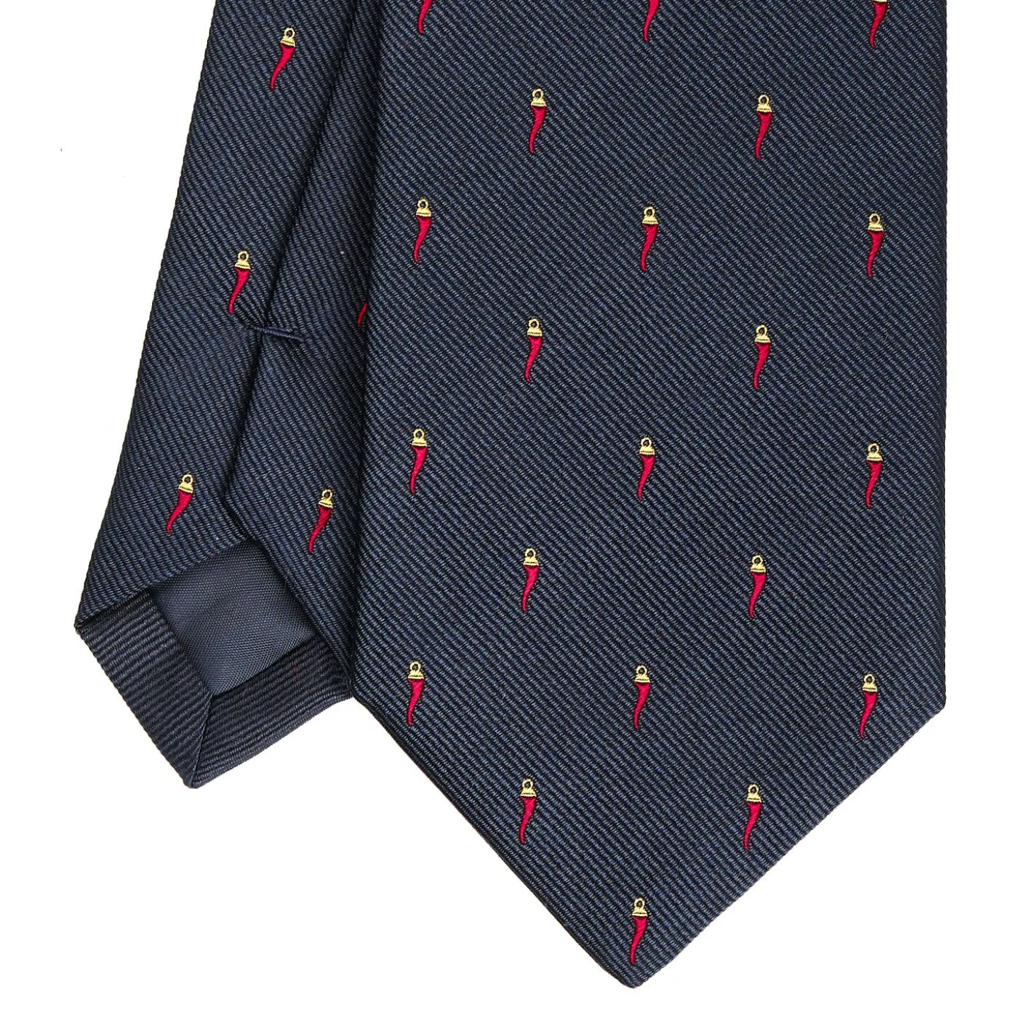 CRAVATTA SARTORIALE IN SETA JACQUARD BLU Con cornetto sparso