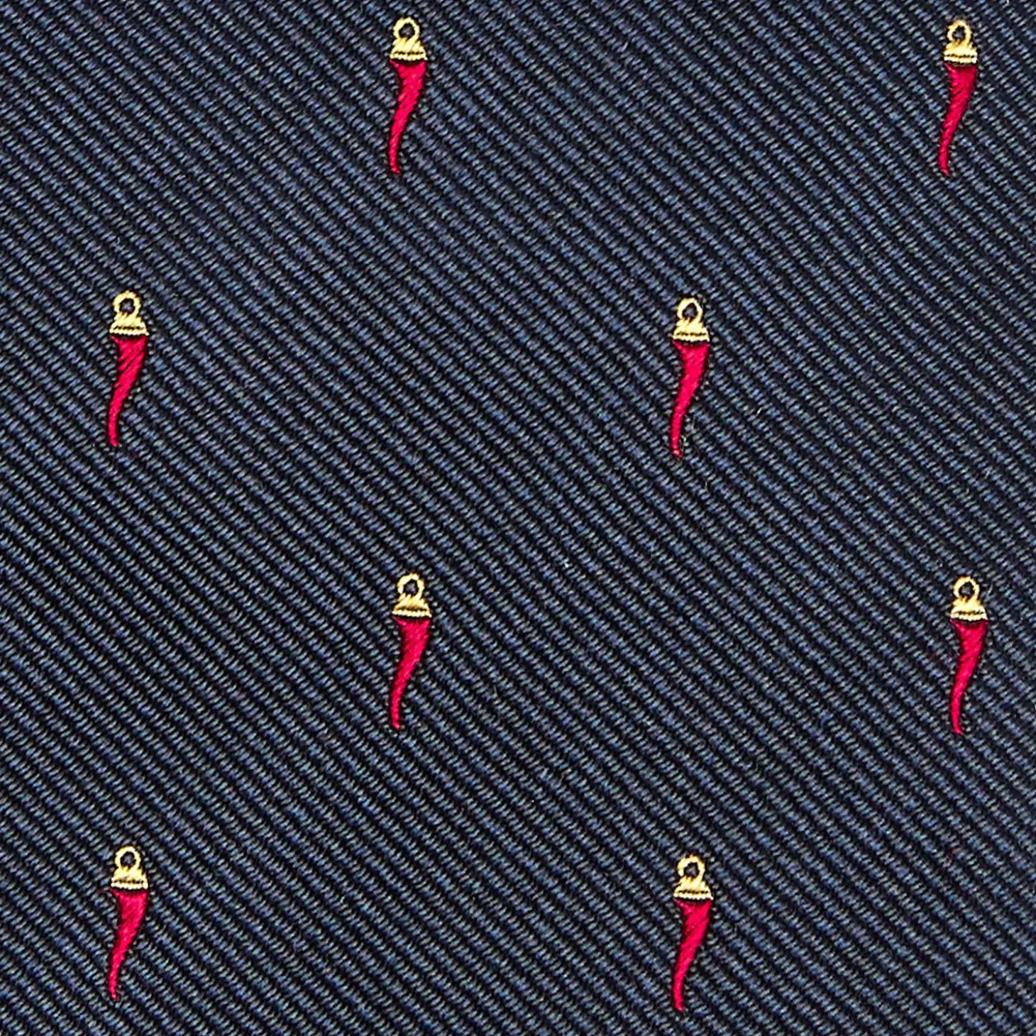 CRAVATTA SARTORIALE IN SETA JACQUARD BLU Con cornetto sparso